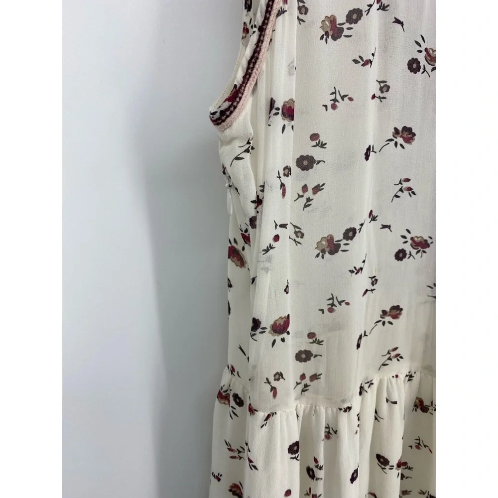 Ulla Johnson Embroidered Chiffon Silk Leena Floral Print Midi Dress - Picture 8 of 13